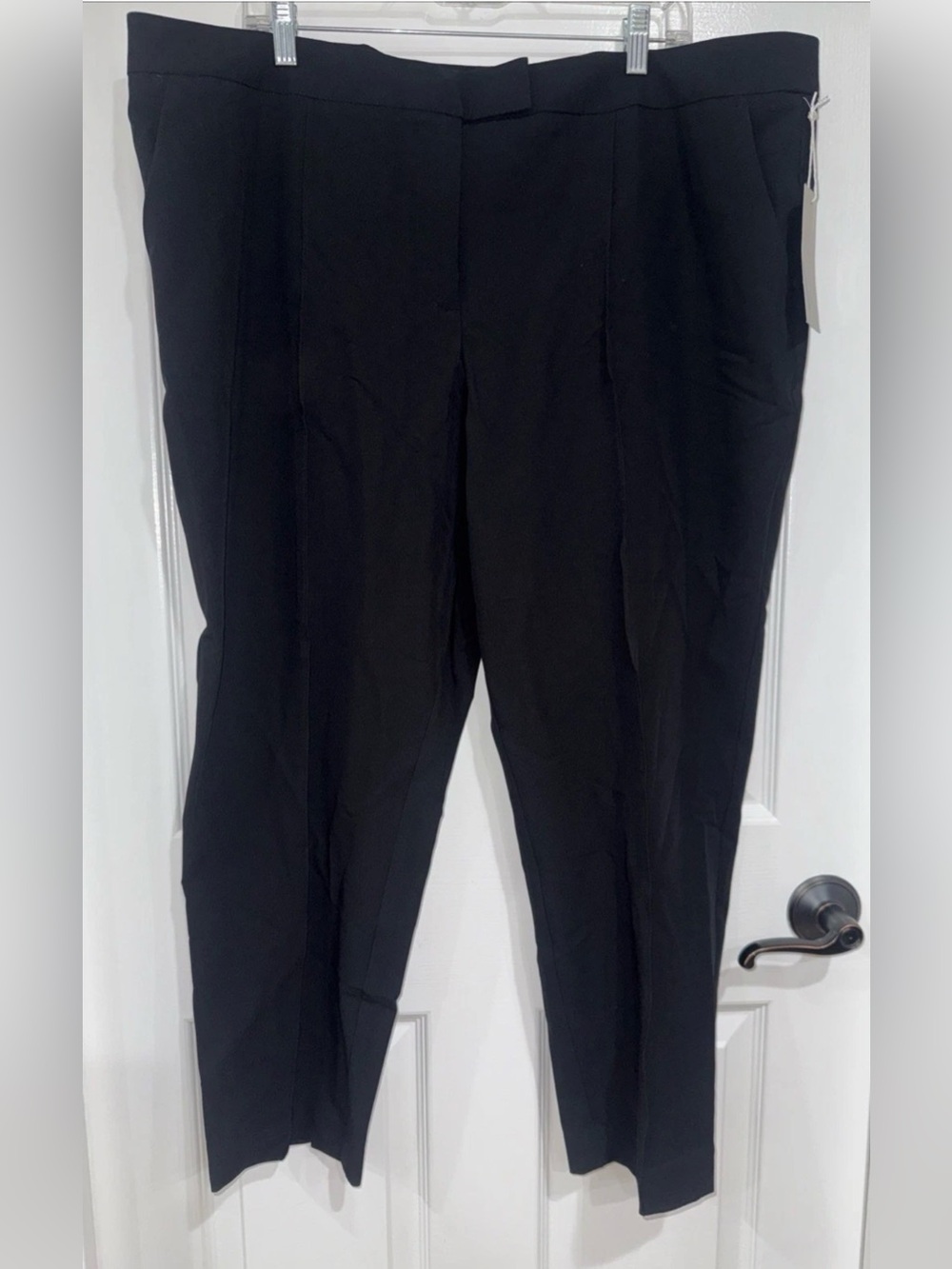 Worthington Women's Sz 20 Slim Ankle Wrinkle Free Dress Pant Black NWT